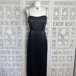 Alex Evenings Black Floral Embroidered Sequin Fairycore Whimsygoth Formal Dress